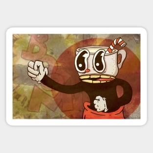 Cracked Out Cuphead Sticker